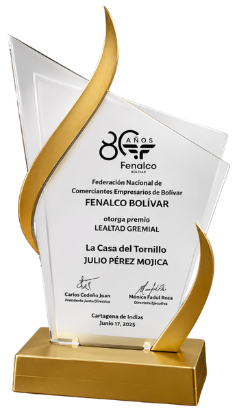Reconocimiento Fenalco Bolívar - No. 1 en Lealtad Gremial